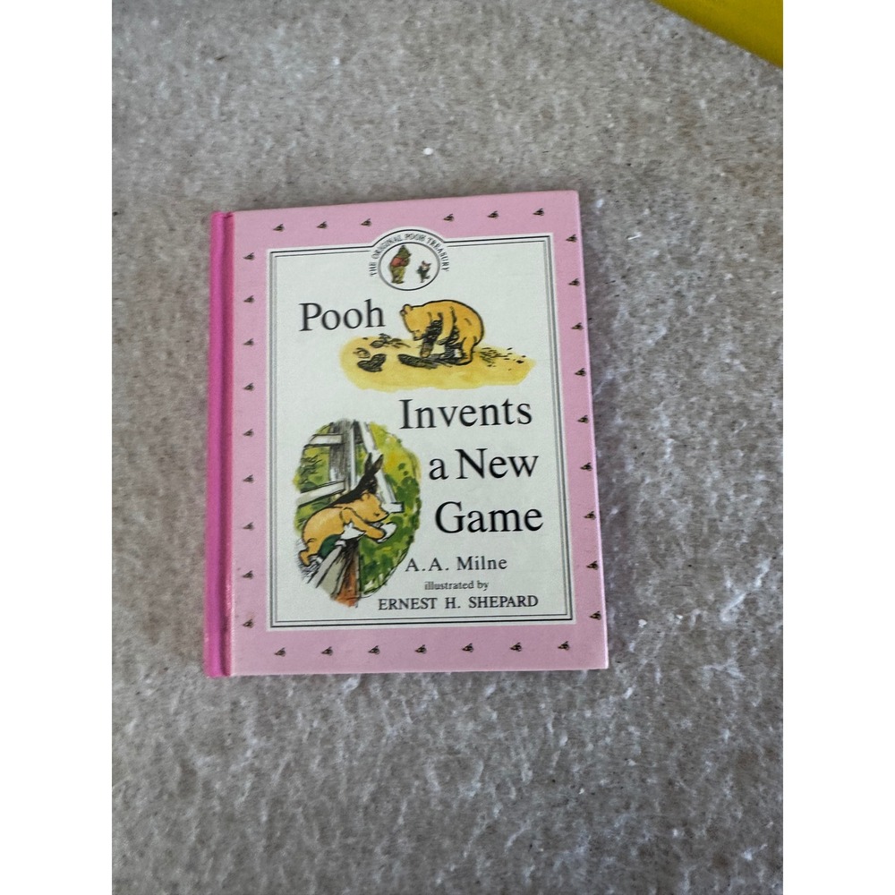 Pooh Invents a New Game A.A. Milne Hardcover Original Pooh Treasury Pink Book